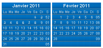 T�l�charger le mod�le de calendrier